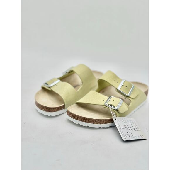 Birkenstock Arizona BS Leather Green Popcorn Shimmering Sandal Narrow Women's 40 - Picture 2 of 10